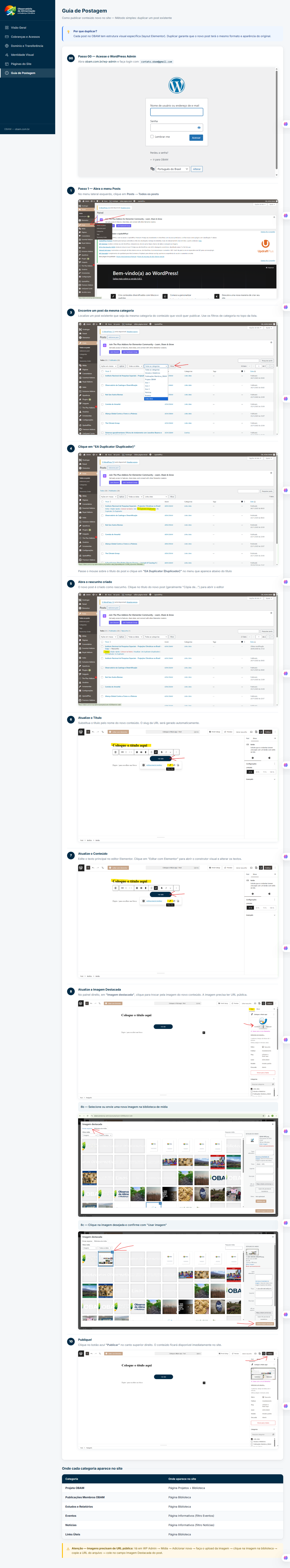Portal: Guia de Postagem passo a passo